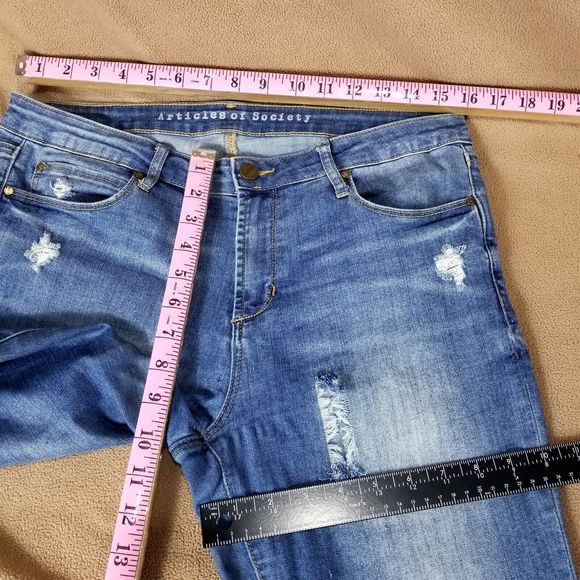 Articles Of Society Jeans Women's 31 Distressed jeans Blue Straight Denim - Picture 4 of 12